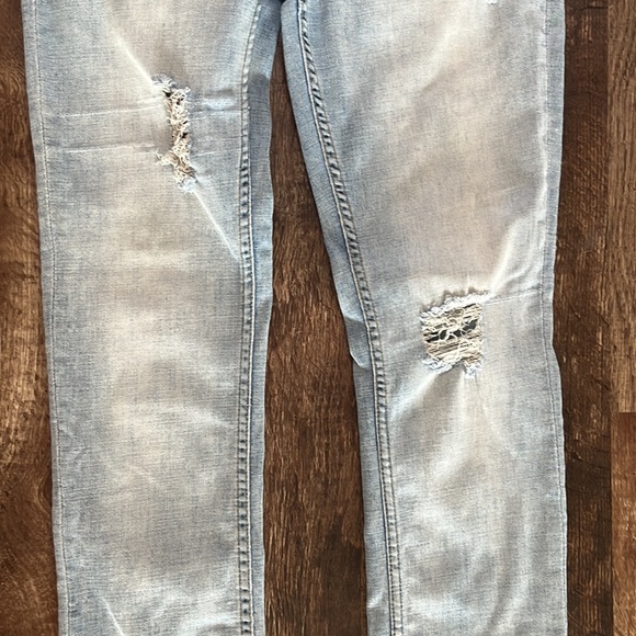RSQ London Skinny Distressed Denim Jeans, Size 29x30, Light Wash Mixed Materials - Picture 4 of 11